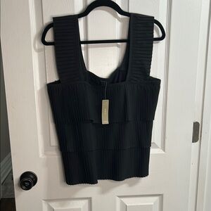 Elegant Black Pleated Top j. crew
